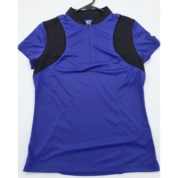 Slazenger Golf Polo Hydro-Dri Tech 1/4 Zip Shirt Sz Women's Small NWOT Blue /blk - Picture 3 of 7